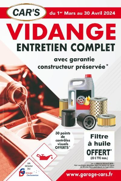 ENTRETIEN COMPLET AVEC FILTRE A HUILE OFFERT DU 1ER MARS AU 30 AVRIL 2024